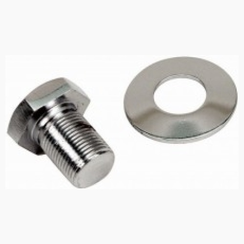 Extra Long Crank Pulley Bolt with Washer Chrome