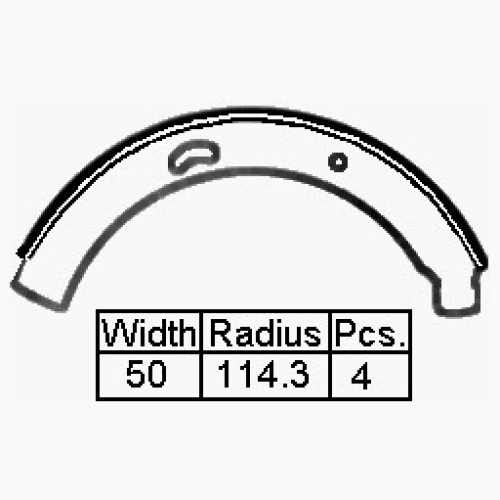 Front Brake Shoes, Type 2 Kombi 1955-63